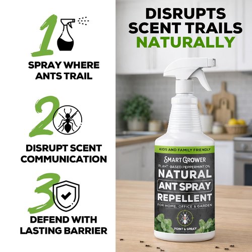 Natural Ant Spray by [Brand Name] - Fast-Killing & Repelling Formula with Peppermint & Cedarwood Oil - 16oz Pet & Family Safe