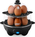Dash Deluxe Egg Cooker - 3-in-1 Boiler, Poacher & Steamer - Holds 12 Eggs, Black | Dishwasher Safe & BPA Free