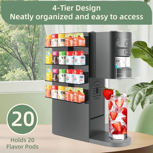 Flavor Pods Holder for Ninja Thirsti WC1001 Soda Maker, 20-Capacity Storage Rack for Ninja thirsty flavor pods, Compact & Durable Shelf for Ninja Thirsties Drink System Soda Machine (Shelf Only)