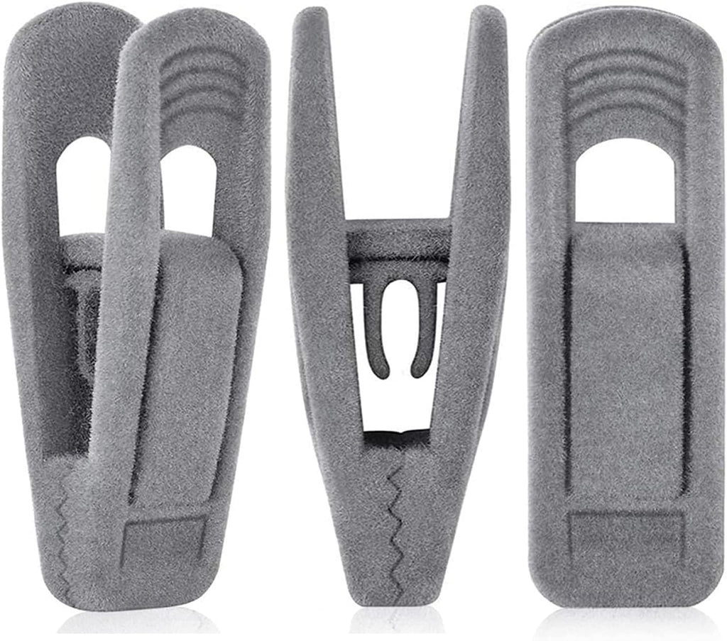 TOFIIGREM Grey Velvet Clips - 20 PCS Non-Slip Clips for Slim Velvet Hangers | Perfect for Pants and Clothes
