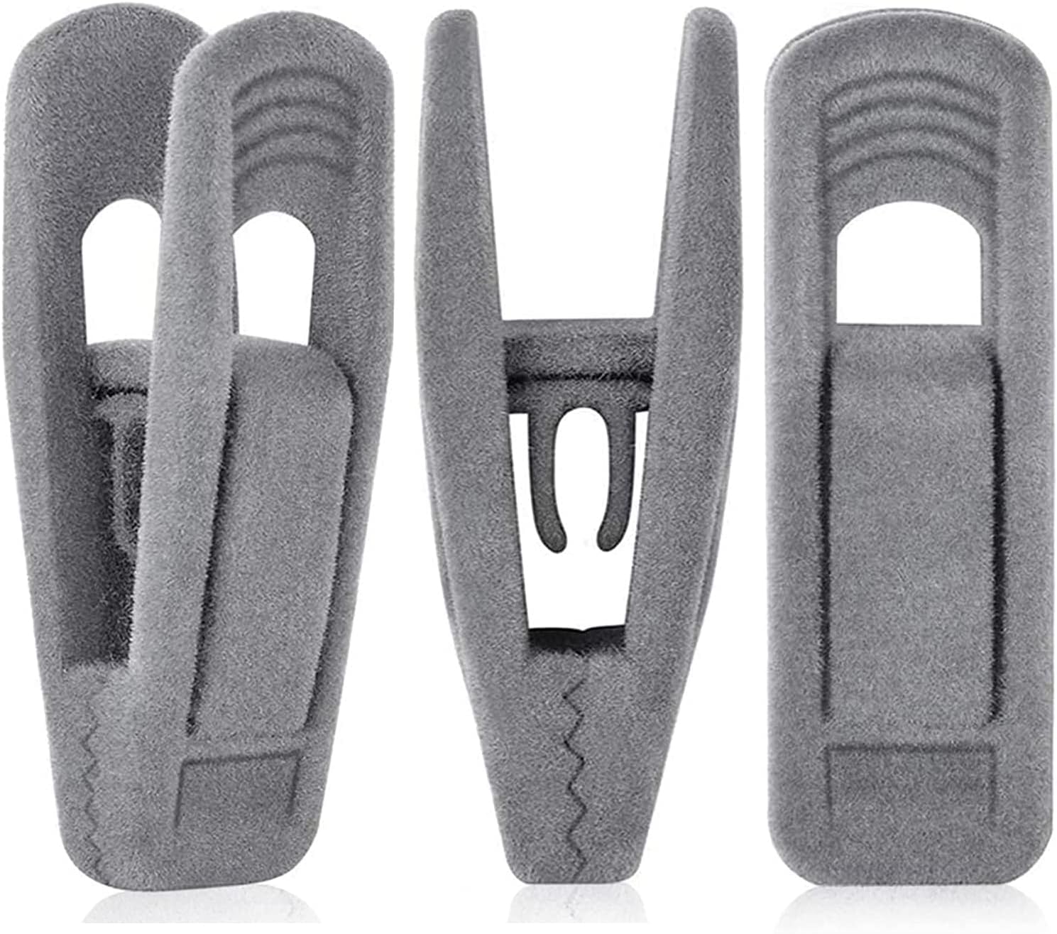 TOFIIGREM Grey Velvet Clips - 20 PCS Non-Slip Clips for Slim Velvet Hangers | Perfect for Pants and Clothes