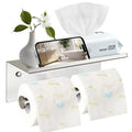 Toilet Paper Holder Wall Mount with Shelf Bjiotun Stainless Steel Toilet Paper Storage Tissue Roll Holder for Bathroom Storage Holds
