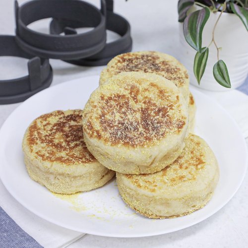 Webake 4 inch Silicone English Muffin Rings, Nonstick Standard Size Crumpet Ring, Egg Rings, BPA-Free, Set of 4