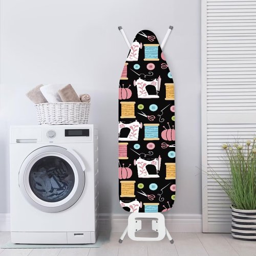 Gekhuqory Sewing Machine Patterns Ironing Board Cover Premium Polyester, Fits Full Size Board | Stain and Scorch Resistant; Elastic Edge | Laundry Accessories