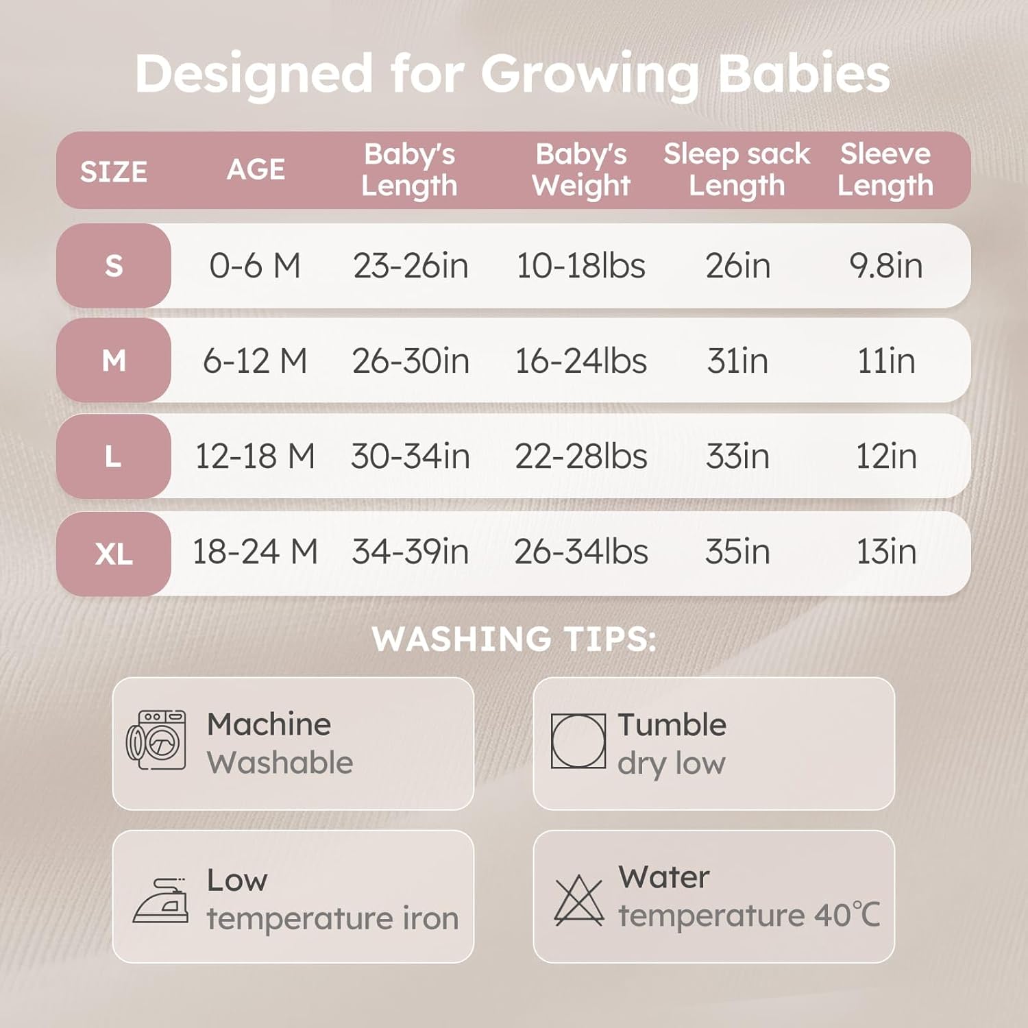 Yoofoss Baby Sleep Sack - Organic Cotton Wearable Blanket for Infants 6-12 Months | 1.0 Tog, Long Sleeve, 2-Way Zipper