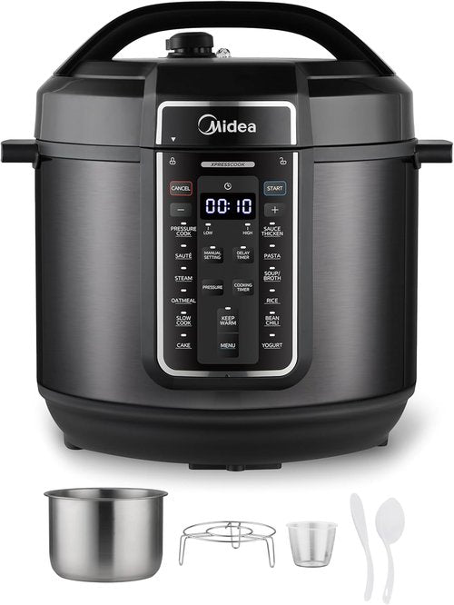 Midea 12-in-1 Electric Pressure Cooker - 8 Quarts, Multi-Functional with 12 Presets, Stainless Steel