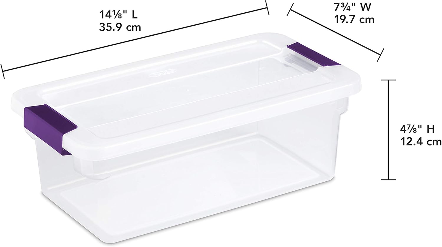 Sterilite 6 Qt ClearView Latch Storage Box - Stackable Plastic Organizer for Shoes | 12-Pack, Clear