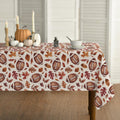 Horaldaily Fall Tablecloth 60×104 Inch Rectangular, Thanksgiving Autumn Harvest Brown Leaves Football Table Cover for Party Picnic Dinner Decor