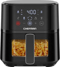 Chefman Air Fryer - 4 QT Compact Air Fryer with Hi-Fry Technology & Easy-View Window - Black
