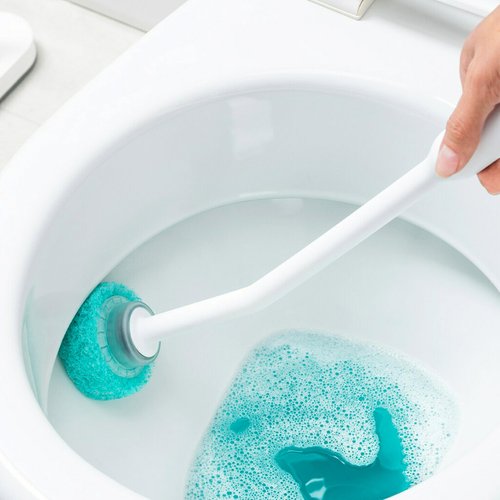 Scotch-Brite Power Scour Toilet Cleaning System, Toilet Bowl Cleaner with Disposable Scrub Pad Tablets, Includes 1 Wand, Stand and 5 Scrubbing Pad Refills