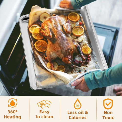 New upgrade Air Fry Tray for 30" Oven with Drip Pan, Compatible with Frigidaire Wall Ovens, Ranges, and Wall Oven/Microwave Combinations，Oven Rack Measures 25" x 16" x 1.75"