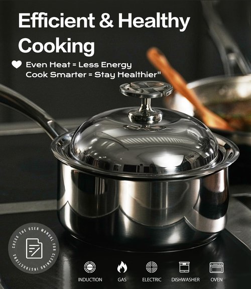 Lebof Stainless Steel Pan (Sauce Pan, 3 Quart)