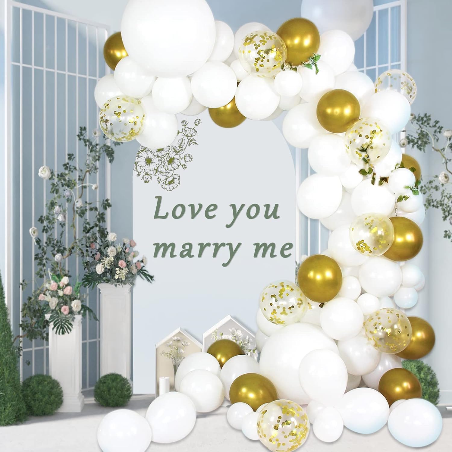 ASIYUHY White Balloons - 100 Pack 12 Inch Latex Balloons with 2 Rolls of Ribbon for Parties & Events