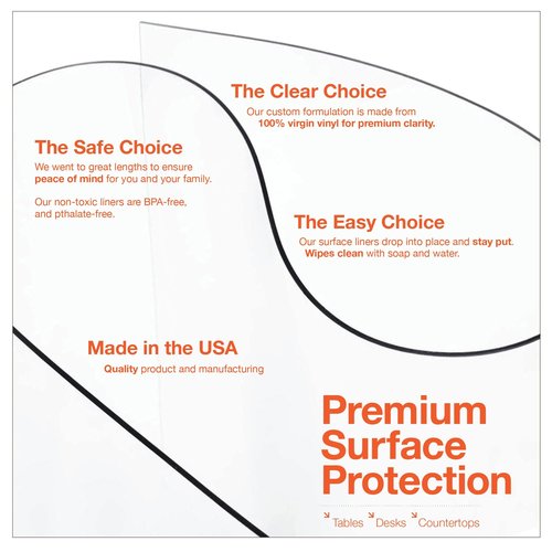 ExactMade - Clear Table Protector, USA Made, Safe, 40 x 72 Inch, 2mm Thick Ultra Smooth Vinyl, Clear Rectangle Table Cover Protector, Custom Table Cloth Cover