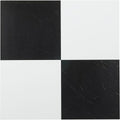 Achim Home Decor Nexus Self-Adhesive Vinyl Floor Tiles - 12" x 12", Black/White Pattern, Easy Peel & Stick DIY Flooring
