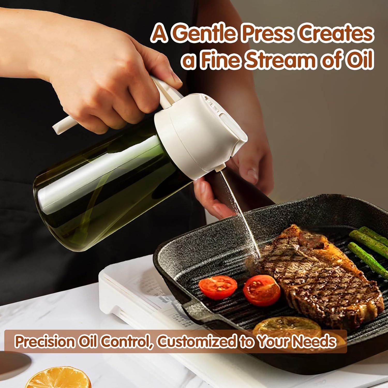 YARRAMATE 16oz Clear & Dark Green Oil Sprayer - Versatile Kitchen Tool for Cooking & Grilling