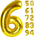 Gold Number 6 Balloon - 40 Inch Birthday Party Decoration | Elegant Gold and Black Design