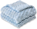 HOMRITAR Baby Blanket - Soft Fluffy Fleece for Nursery | Cozy 3D Jacquard Design, 30 x 40 Inch, Blue