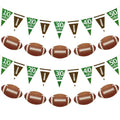 Lukinuo Football Party Banner 4Pcs American Football Pennant Banner Rugby Party Garland Football’s Triangle Banners Flags for Sports Birthday Party Game Day Tailgate Party Supplies