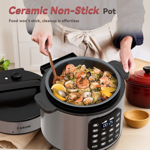Instant Pot Electric Pressure Cooker - 6 Qt Programmable with Touchscreen & 9 Functions | 1000W Silver