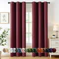 MIULEE Burgundy Red Blackout Curtains - Thermal Insulated Room Darkening Drapes | 90-Inch Long, 2 Panels