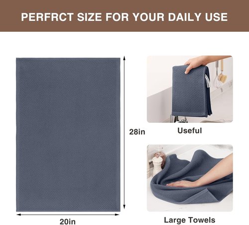 Homaxy 100% Cotton Oversized Waffle Weave Dish Towels - Ultra Soft & Absorbent, 3-Pack, Dark Grey, 20 x 28 Inches