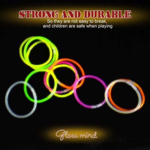 JSronms 500 Ultra Bright Glow sticks,8" Glow Sticks Bulk,Glow Sticks For Kids Bulk Party Pack,Glow in The Dark Party Supplies,Glowsticks Party Favors with Bracelets and Necklaces