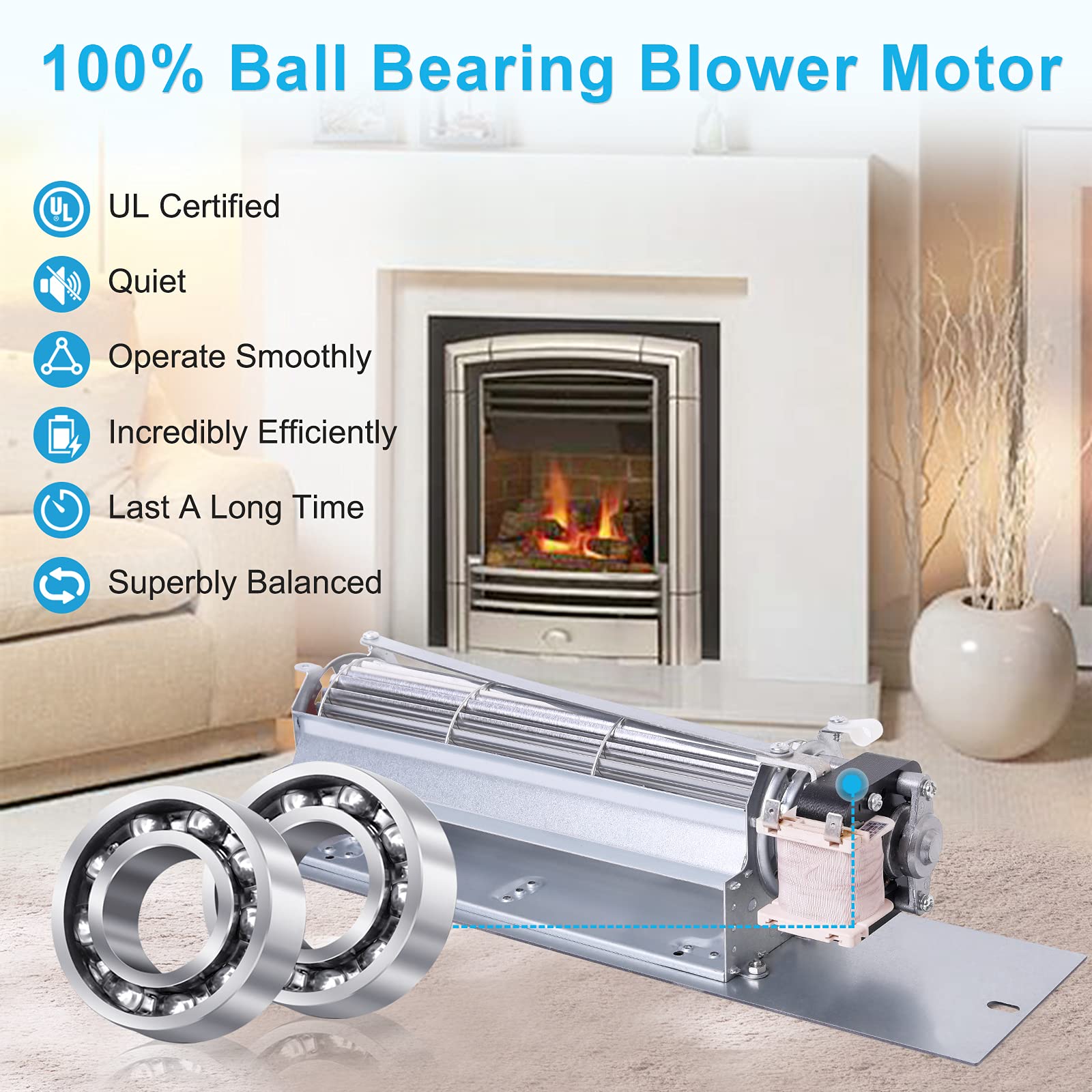 FK24 Fireplace Blower Fan Kit for Majestic, Vermont Castings, Temco & Northern Flame Fireplace, FK24 Gas Fireplace Blower Kit for Majestic 36BDVRRN 36BDVR 33BDVR 36BDVT 39BDVR RN 36LDVRRN 33LDVRRN