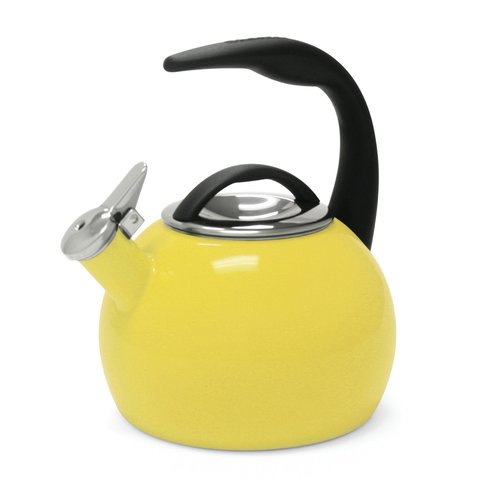 Chantal Anniversary Tea kettle, 2 Quart, Enamel Carbon steel, Whistling, Canary Yellow