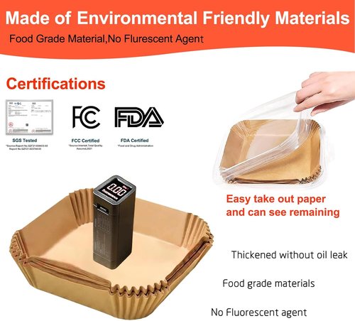 Air Fryer Liners | 200 Pcs Disposable Parchment Paper for Instant Pot Vortex Plus 6QT XL