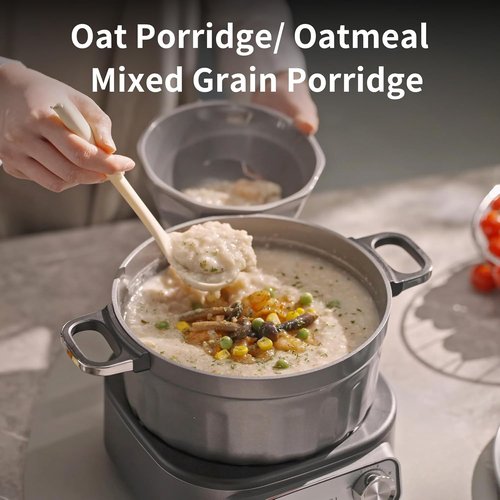 N74SNA Electric Multi-Cooker - 2.5 Quart PFOA-Free Nonstick Hot Pot & Grill Set for Versatile Cooking