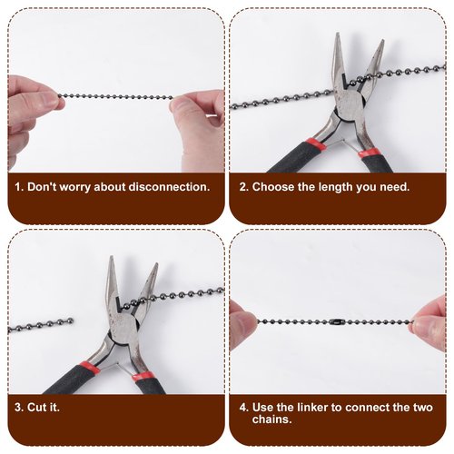 lasuroa 8pcs Ceiling Fan Pull Chain Extenders, 13 Inch Wooden Beaded Balls Light Pull Chain Extension Decorative Ornaments Pendant for Ceiling Fan Light Lamp Fixtures Decoration (White+Brown)