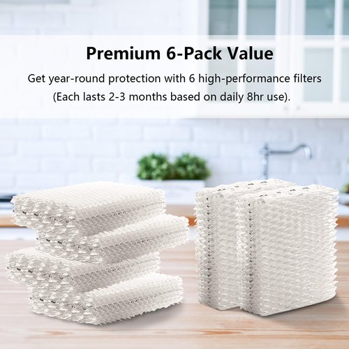 YXQZH 6 Pack Replacement WF813 Humidifier Filters,Compatible with Equate EQWF813 PCWF813 Relion RCM832 RCM-832N Protec RWF813 EQ-2119-UL PCCM-832N Cool Mist Humidifiers Wick Filter