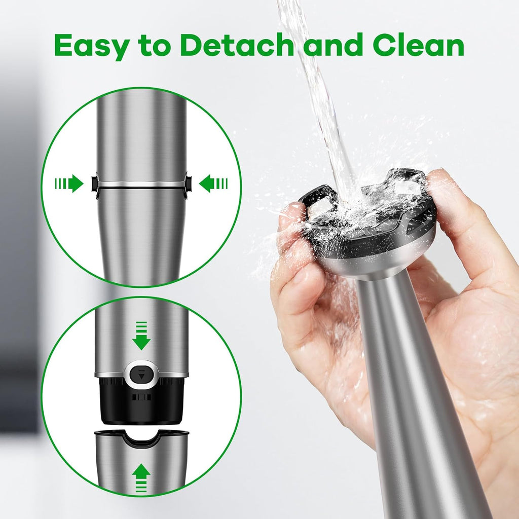 Turelar Immersion Blender - 1100W Handheld Stick Mixer with Variable Speed | Includes Chopper, Whisk & Frother - Black