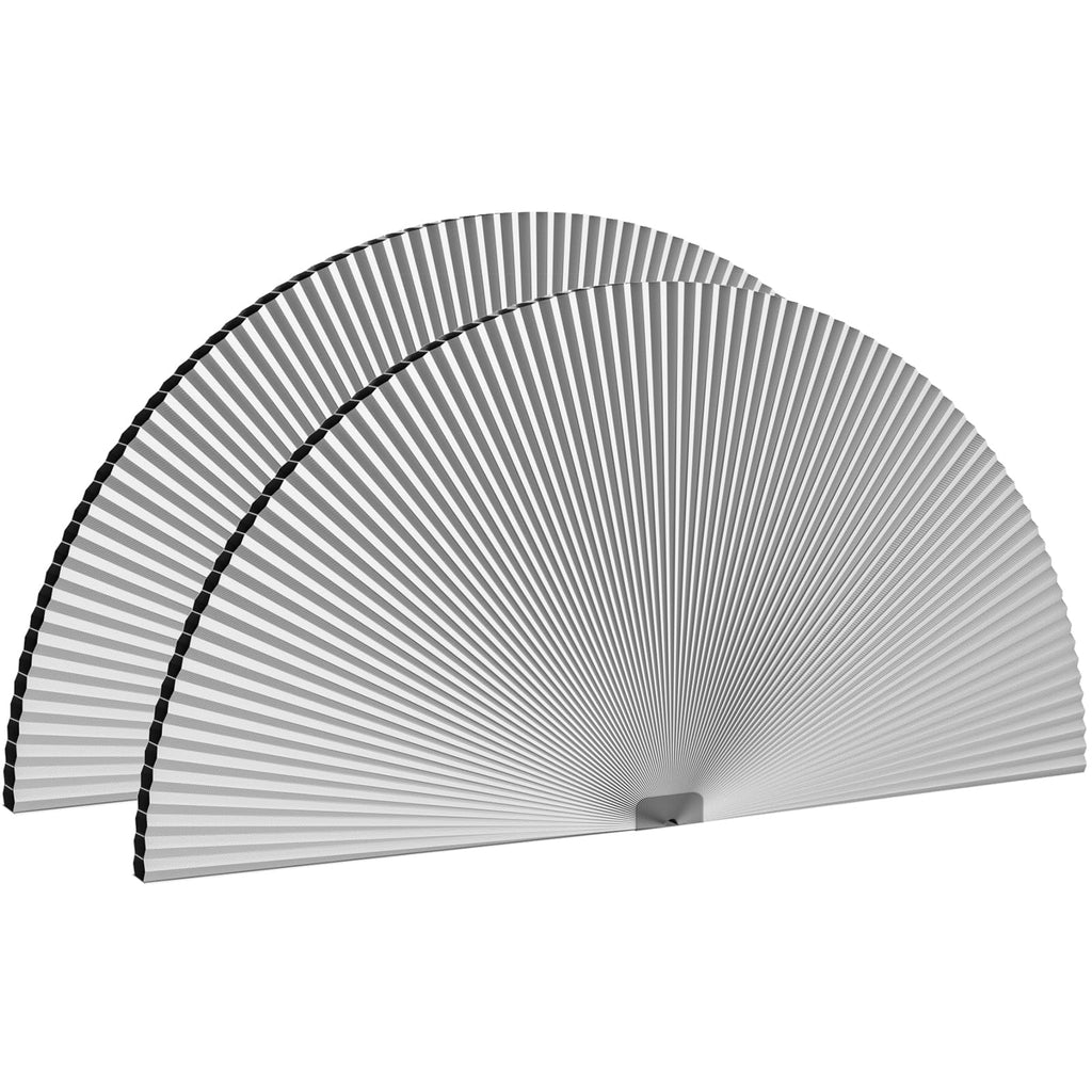 Myshade Arch Window Shades Half Circle Blackout Cellular Shades Cordless No Drill Blinds for Windows Half Moon Honeycomb Fabric No Tools Room Darkening Shades Easy Install (2PCS White 48" W X 24" H)