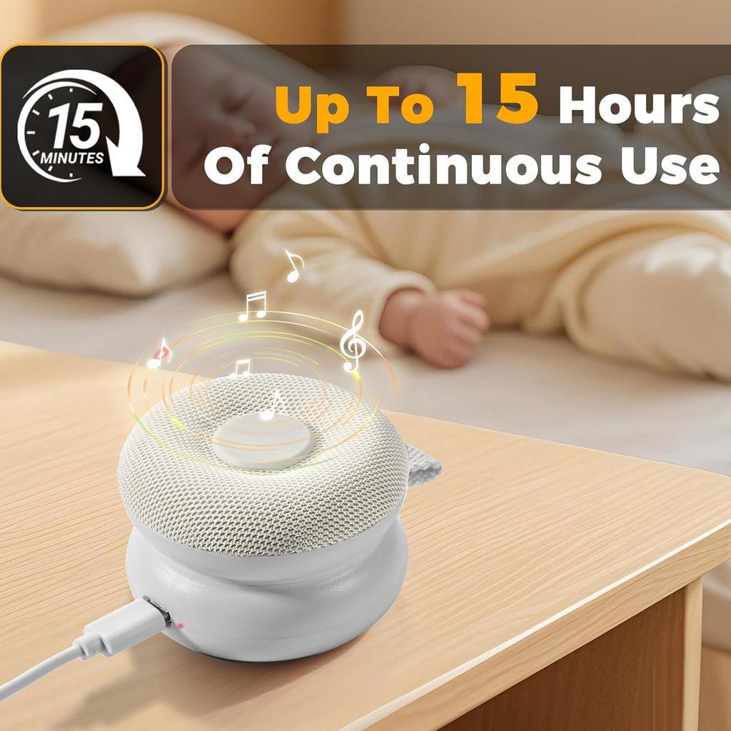 Portable Sound Machine - White Noise for Baby Sleep | 15 Soothing Sounds & 7-Color Night Light