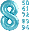 Pearlescent Blue Number 8 Balloon - 40 Inch Birthday Decoration for Boys & Girls