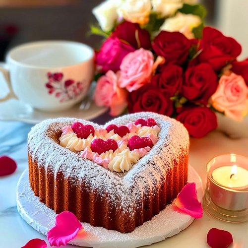Mity rain Heart Shaped Cake Fluted Pans, Silicone 8 Inch Cake Pan Nonstick, Heart Cake Molds for Valentine'S Day, Baker Kitchen Baking Accessories (1pc, Red)