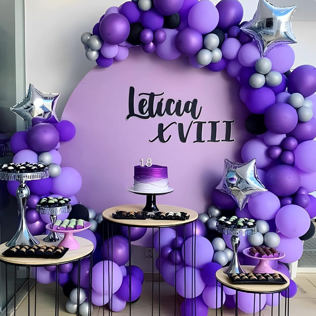 Voircoloria 105pcs Purple Balloons - 12-Inch Latex Party Balloons for Birthdays, Weddings & Events
