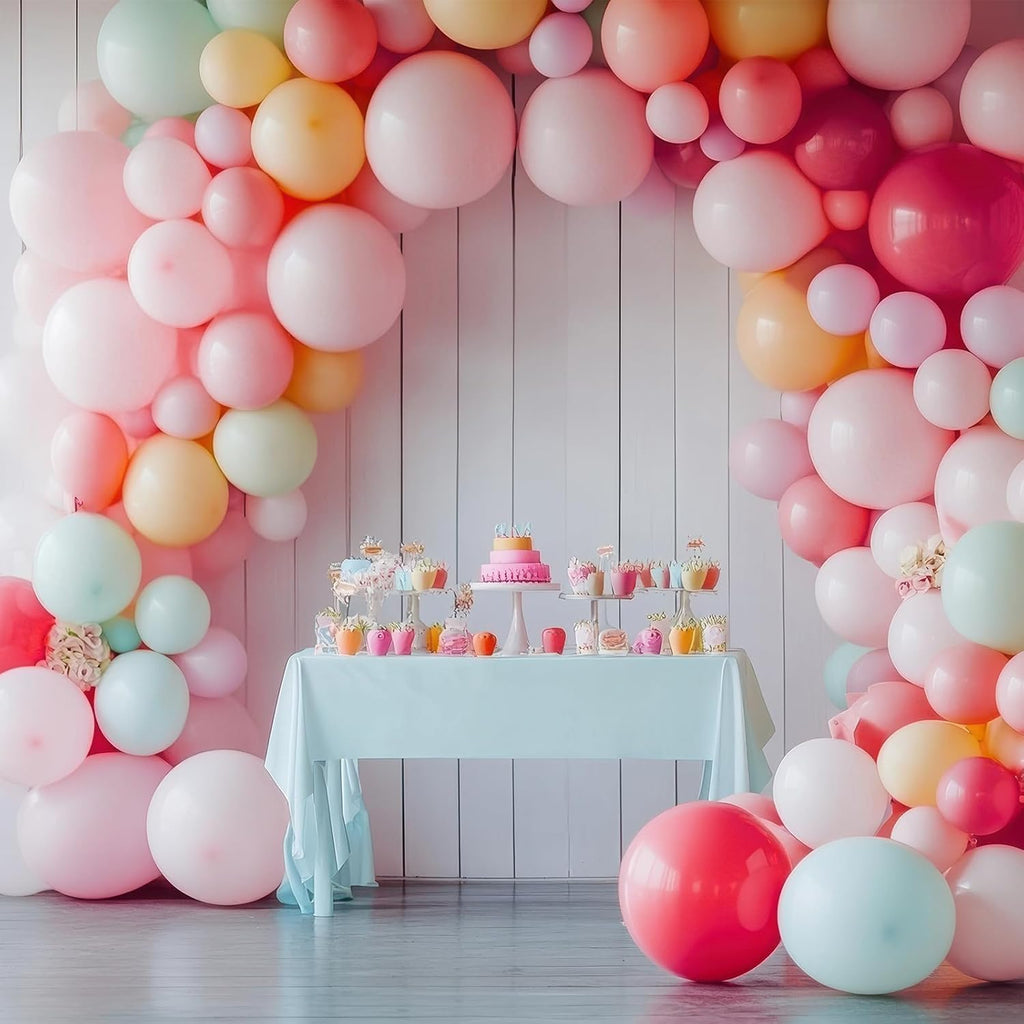 RUBFAC Pink Balloons - 129-Piece Set in Light Pastel Pink for Birthday, Baby Shower, and Wedding Decor