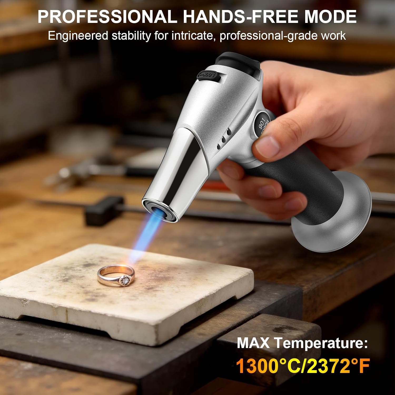 TBTEEK Butane Torch - Adjustable Flame Kitchen Torch with Safety Lock for Cooking & Baking | Ideal for BBQ, Brulee, DIY Soldering