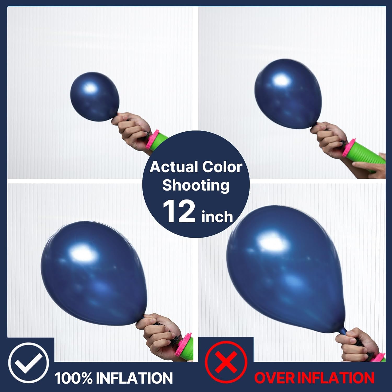 PartyWoo Metallic Navy Blue Balloons - 50pcs 12 Inch Chrome Blue for Graduation & Celebrations