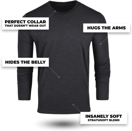 Fresh Clean Threads Men's Long Sleeve T-Shirt - Soft, Pre-Shrunk Premium Cotton Blend Tee | Classic Fit