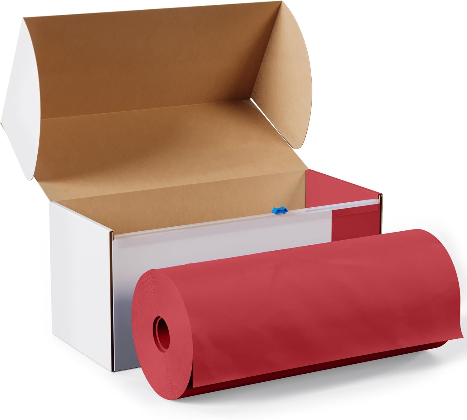 Party Solids Red Plastic Table Cover Roll - 54 Inch X 100 Feet with Convenient Slide Cutter