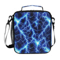 WEVIBOFU Blue Lightning Lunch Box for Girls Boys Insulated Lunch Bag with Adjustable Shoulder Strap Kids Thermal Tote Bags Cooler School Travel Picnic