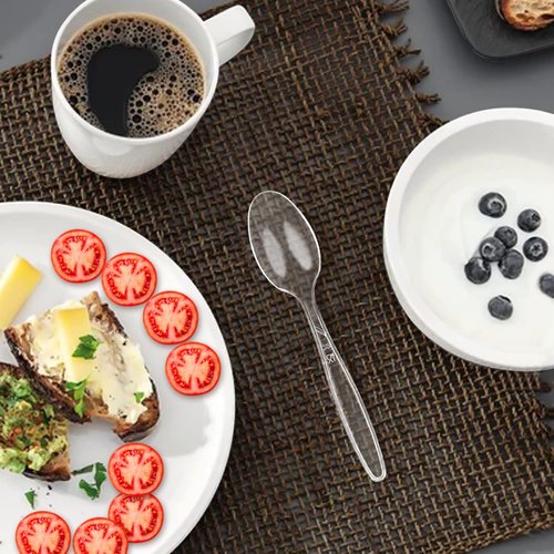 PARTY BARGAINS Disposable Cutlery Set 1440-Piece – Sapphire Settings Clear Plastic Forks Spoons Knives – Heavy-Duty Utensils for Parties Catering Weddings & Events – BPA Free