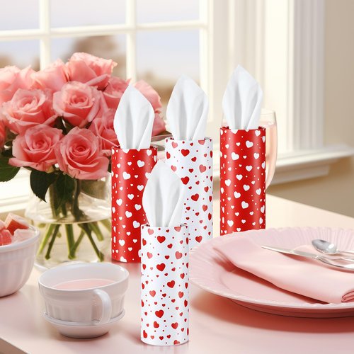 Cinnvoice 20 Pcs Valentine Car Tissues Cylinder with 3 Ply Facial Tissues Bulk Round Tissue Boxes Tubes Travel Tissue for Car Cup Holder Home Bathroom Office Accessories