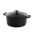 BK Cookware Bourgogne Enameled Cast Iron 4.4QT Dutch Oven, Pitch Black
