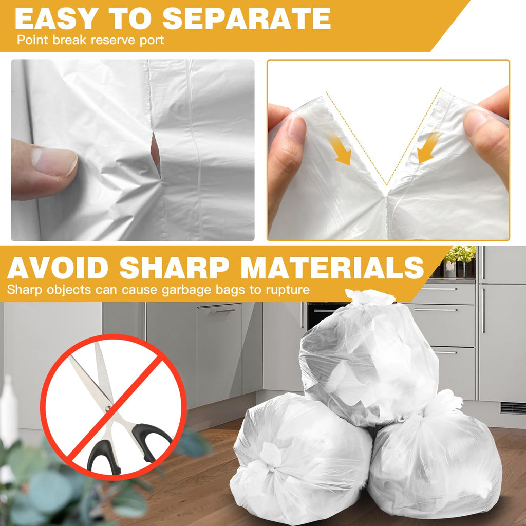 Small Trash Bags 4 Gallon Bathroom Garbage Bags - 100 Count, 4 Colors, Clear Unscented Plastic Mini Trash Bags for Kitchen, Waste Baskets, Office, Bedroom and Car - Bulk Little Garbage Can Liners