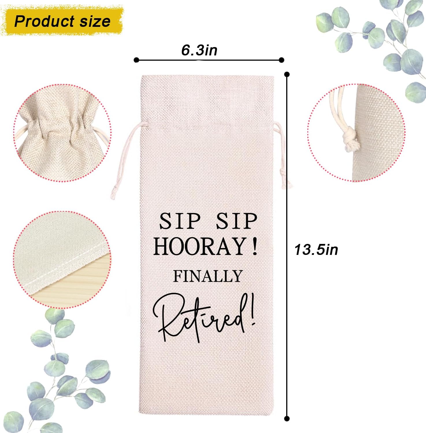 Retirement Gift Wine Bag, Best Retirement Gifts Farewell Leaving Gifts for Teacher Coworker Friend Colleagues Nurse Boss Retirees Work,Pairs Well With Retirement (Beige03)